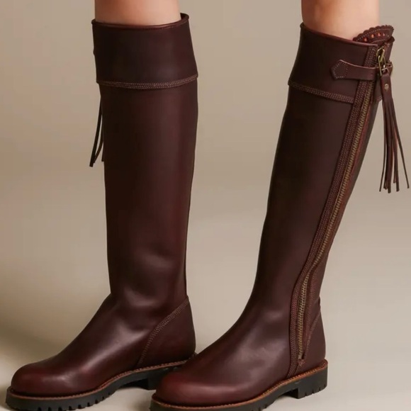 New Penelope Chilvers Leather Tassel Riding Boot Conker Brown 40 Kate Middleton - Picture 12 of 13